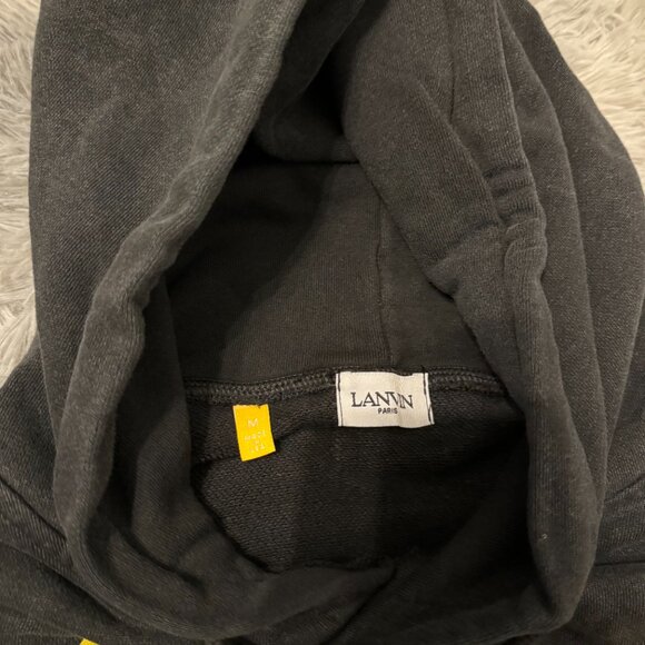 Lanvin Paris Black Painted Pullover Hoodie Men’s Size Medium or Large - Picture 2 of 3